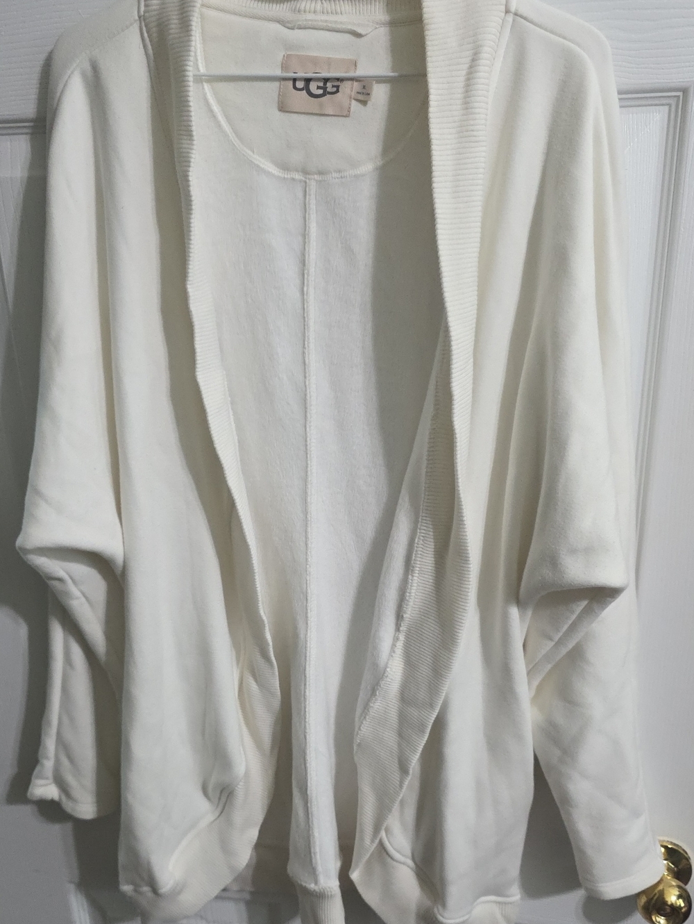 UGG Ivory Open-Front Draped Cardigan